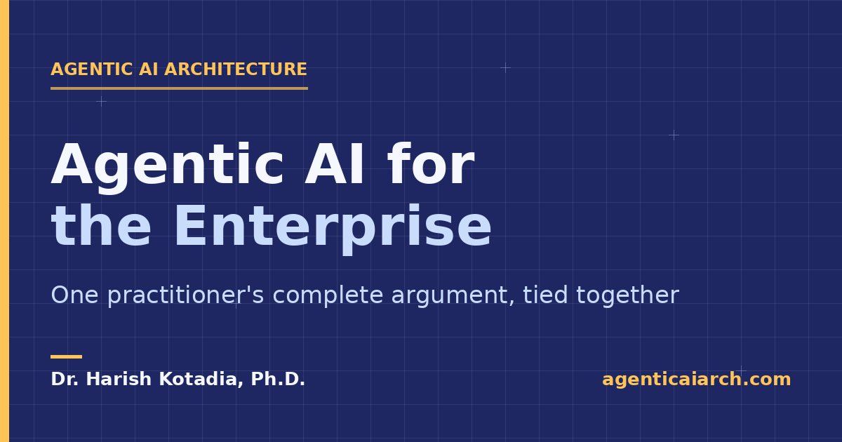 Agentic AI for the Enterprise pillar article header by Dr. Harish Kotadia