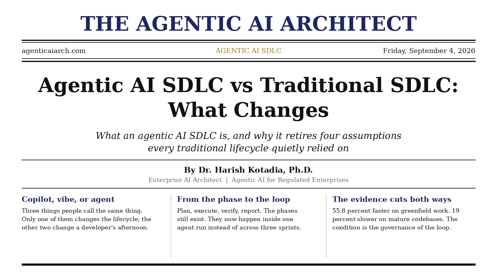 Agentic AI SDLC vs Traditional SDLC: What Changes