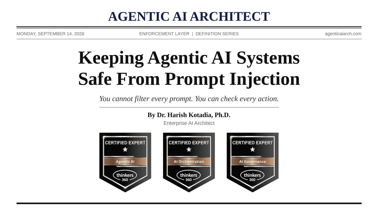 Keeping Agentic AI Systems Safe From Prompt Injection